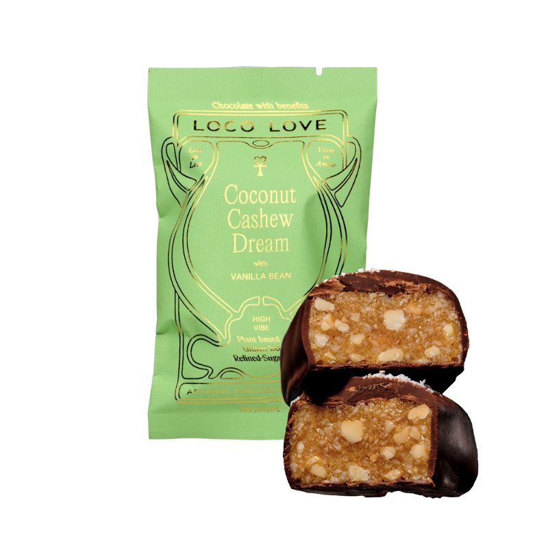 Loco Love coconut cashew dream single, featured in the Joy Wholefoods online store.