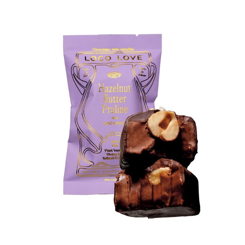 Loco Love hazelnut butter praline single, featured in the Joy Wholefoods online store.