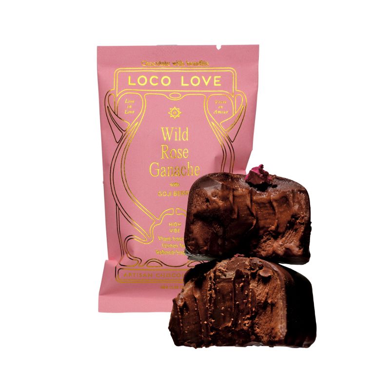 Loco Love wild rose ganache single, featured in the Joy Wholefoods online store.