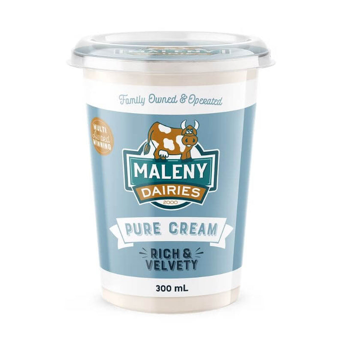 Maleny Dairy Pure Cream 300ml, featured in the Joy Wholefoods online store.