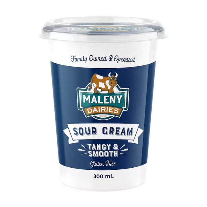 Maleny Dairy Sour Cream 300ml, featured in the Joy Wholefoods online store.