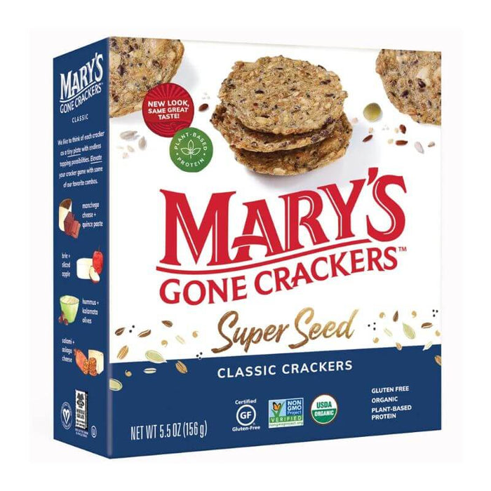 Marys Gone Crackers Super Seed Classic 156gm, featured in the Joy Wholefoods online store.