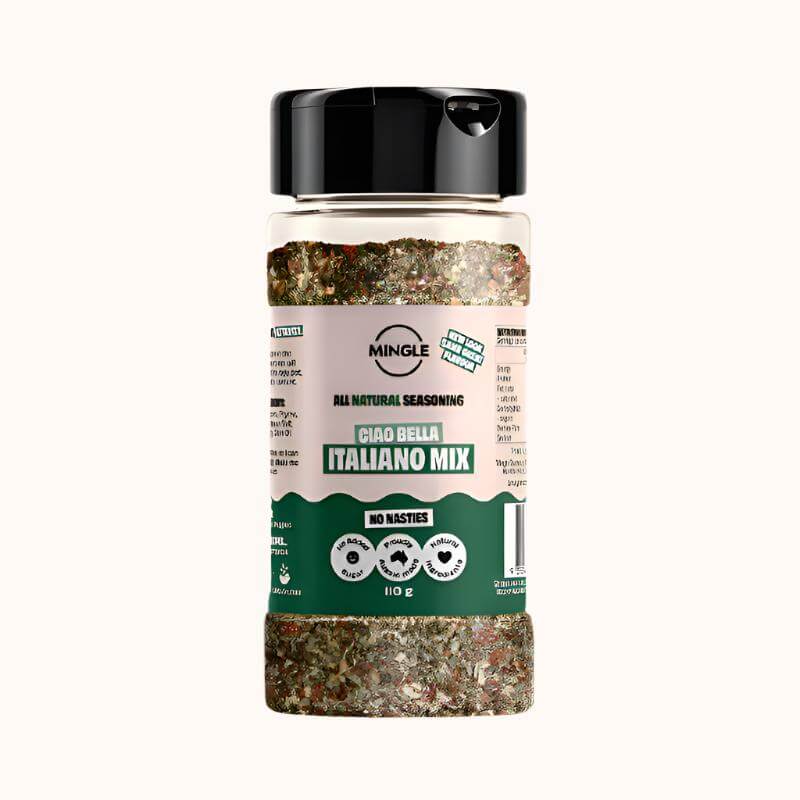 Mingle Natural Seasoning Italian Herbs 110gm, featured in the Joy Wholefoods online store.
