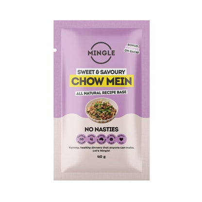 Mingle Recipe Base Chow Mien 35gm, featured in the Joy Wholefoods online store.
