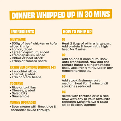 Mingle Recipe Base Mexican Fajita, featured in the Joy Wholefoods online store.