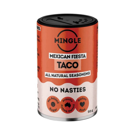 A container of mingle taco seasoning