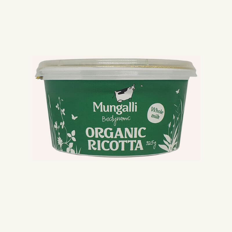 Mungalli Creek Dairy BioDynamic Organic Cheese Ricotta 3250gm, featured in the Joy Wholefoods online store.
