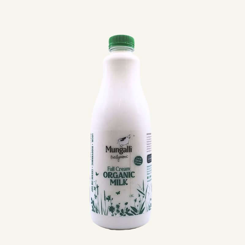 Mungalli Creek Dairy BioDynamic Organic Full Cream Milk1.5L, featured in the Joy Wholefoods online store.