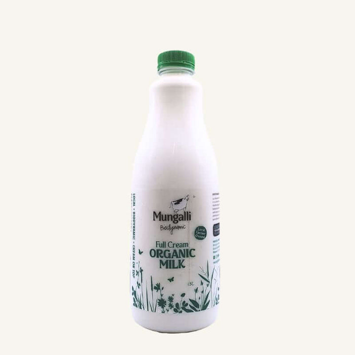 Mungalli Creek Dairy BioDynamic Organic Full Cream Milk1.5L, featured in the Joy Wholefoods online store.