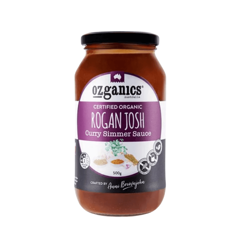 OzGanics Certified Organic curry sauce roghan josh 500gm, featured in the Joy Wholefoods online store.