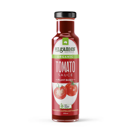 OzGanics Organic Tomato Sauce 250ml, featured in the Joy Wholefoods online store.