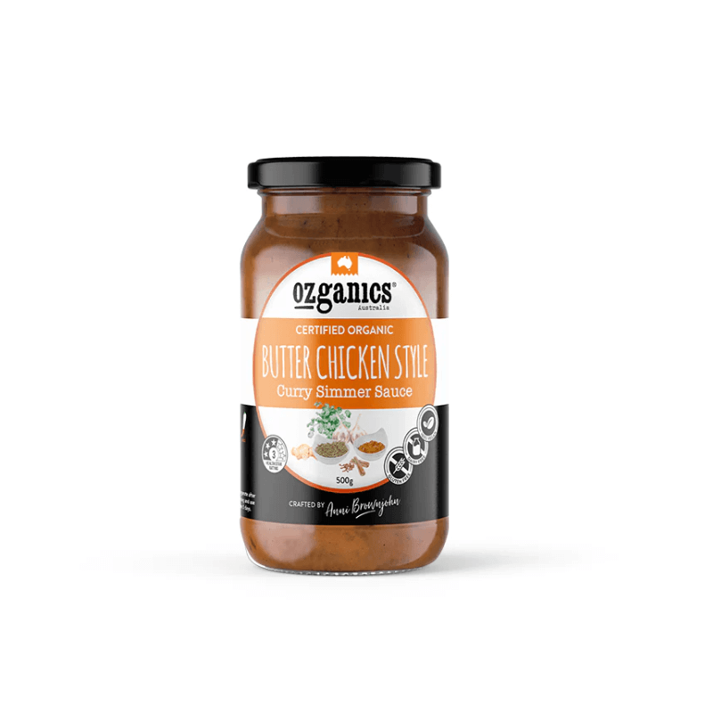 OzGanicsCurrySauceButterChicken500gm, featured in the Joy Wholefoods online store.