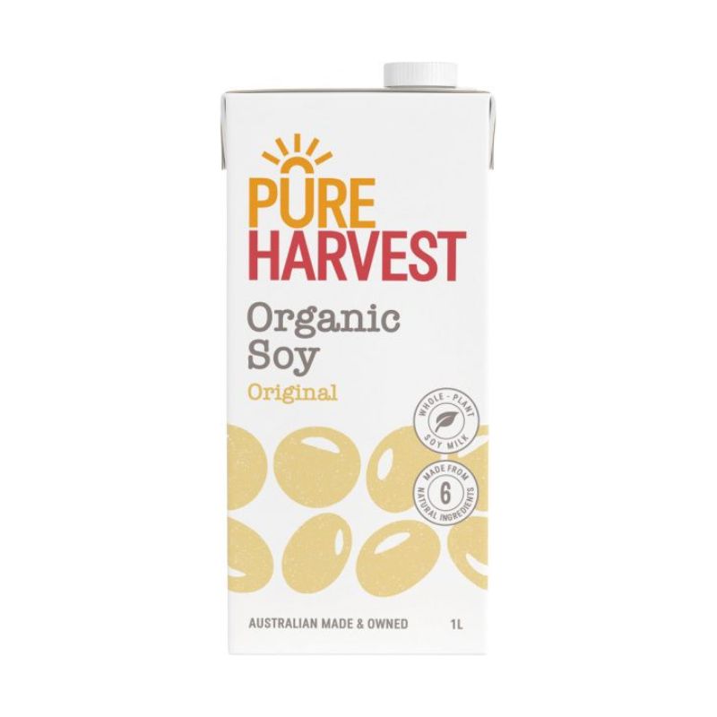 Pure Harvest Organic Soy 1L, featured in the Joy Wholefoods online store.