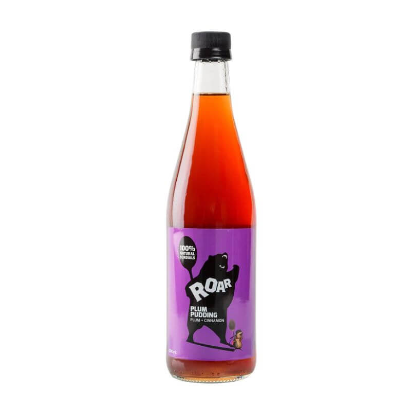 Roar Living Natural Cordial Plum Pudding 500ml, featured in the Joy Wholefoods online store.