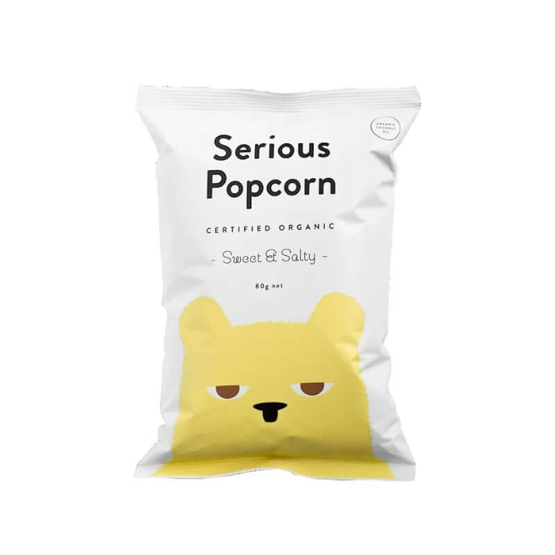 Serious Popcorn Sweet Salty 80gm, featured in the Joy Wholefoods online store.