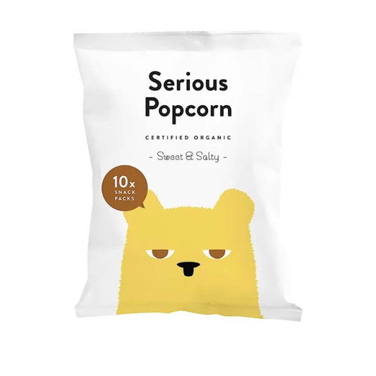 Serious Popcorn Sweet Salty Multi Pack 10x 12gm, featured in the Joy Wholefoods online store.