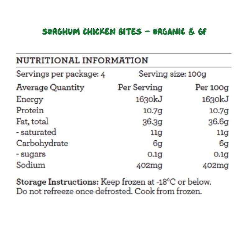 GF Chicken Nuggets Nutritional Information