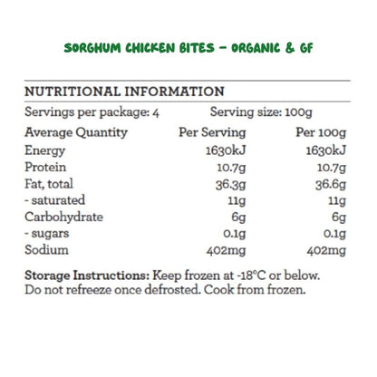 GF Chicken Nuggets Nutritional Information
