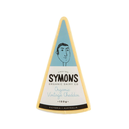 SymonsOrganicDairyVintageCheddar150gm, featured in the Joy Wholefoods online store.