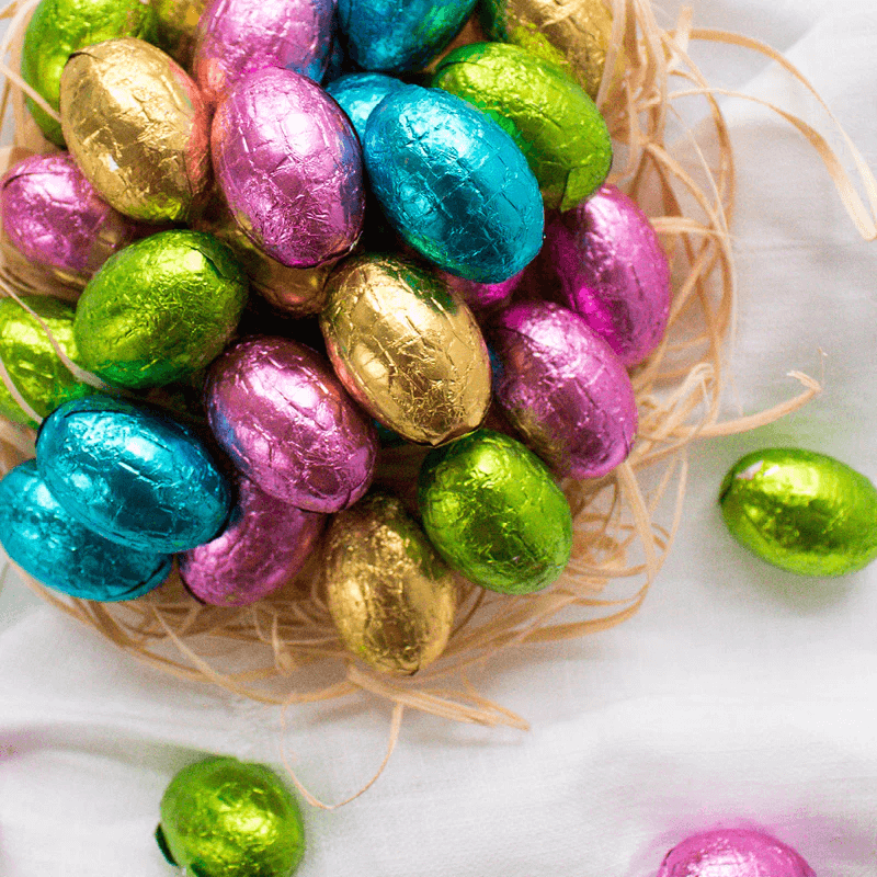 The Carob Kitchen mini carob Easter eggs, a dairy free and refined sugar free chocolate alternative at Joy Wholefoods.