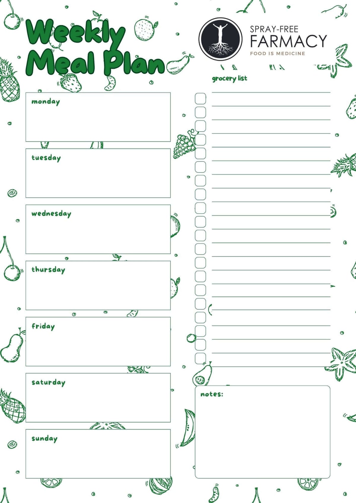 Weekly Meal Plan, featured in the Joy Wholefoods online store.