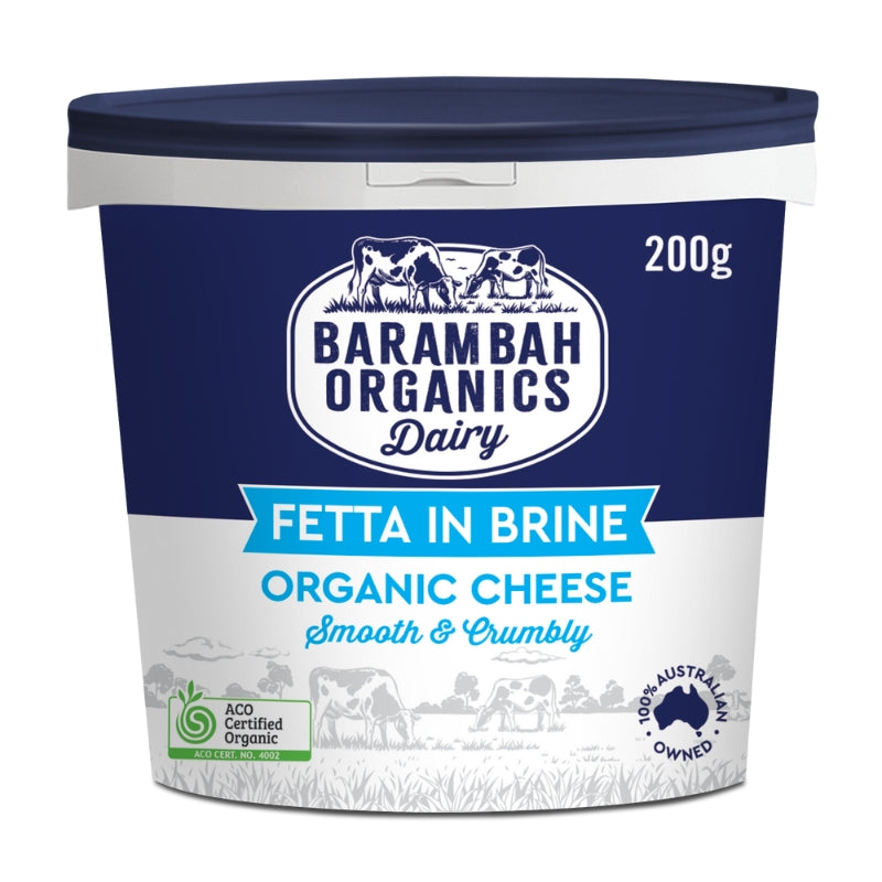 Barambah organics feta in brine cheese, featured in the Joy Wholefoods online store.