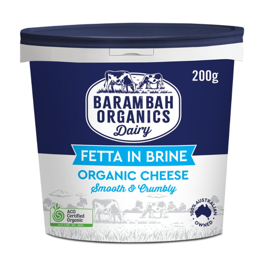Barambah organics feta in brine cheese, featured in the Joy Wholefoods online store.