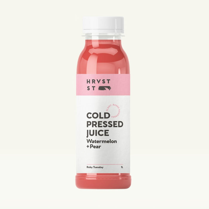 Hrvst st cold pressed juice ruby tuesday watermelon Brisbane, featured in the Joy Wholefoods online store.