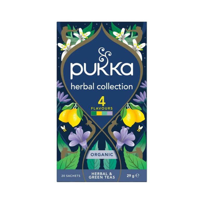 Pukka herbal tea collection, featured in the Joy Wholefoods online store.