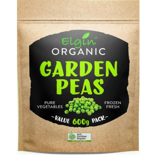 ElginOrganicGardenPeas600gm, from the Joy Wholefoods range.