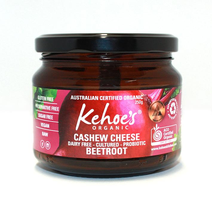 Kehoes kitchen cashew cheese beetroot vegan, available from Joy Wholefoods.