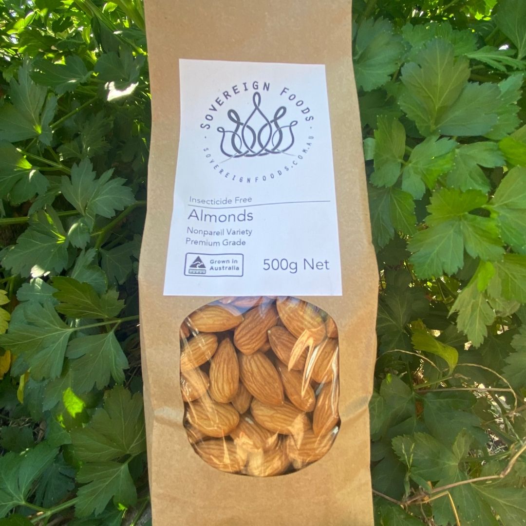 Sovereign Foods Insecticide Free Almonds Brisbane, from the Joy Wholefoods range.