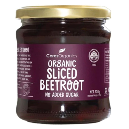 Ceres organics sliced beetroot Brisbane, from the Joy Wholefoods range.