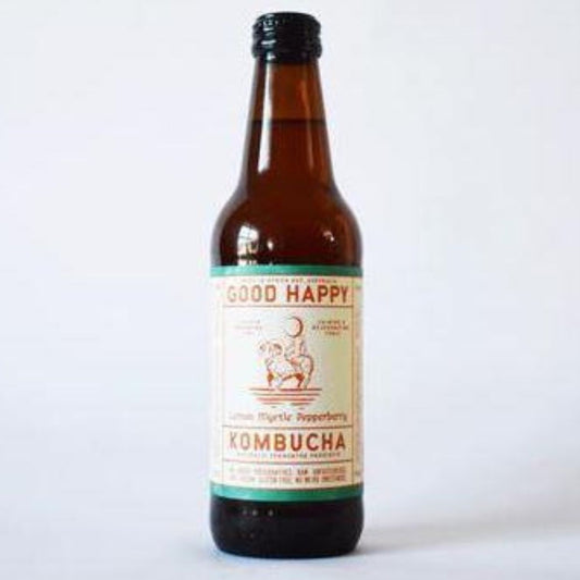 Good happy kombucha lemon myrtle pepperberry Brisbane, available from Joy Wholefoods.