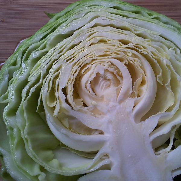 Half green cabbage organic fruit vegetable sauerkraut Brisbane, available from Joy Wholefoods.