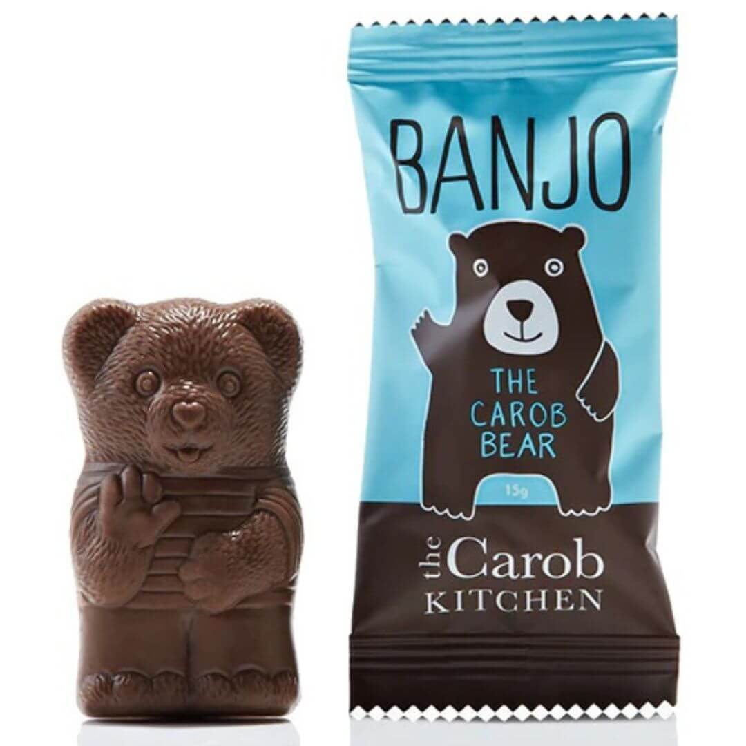 The carob kitchen banjo the carob bear Brisbane, stocked at Joy Wholefoods, organic and spray free.